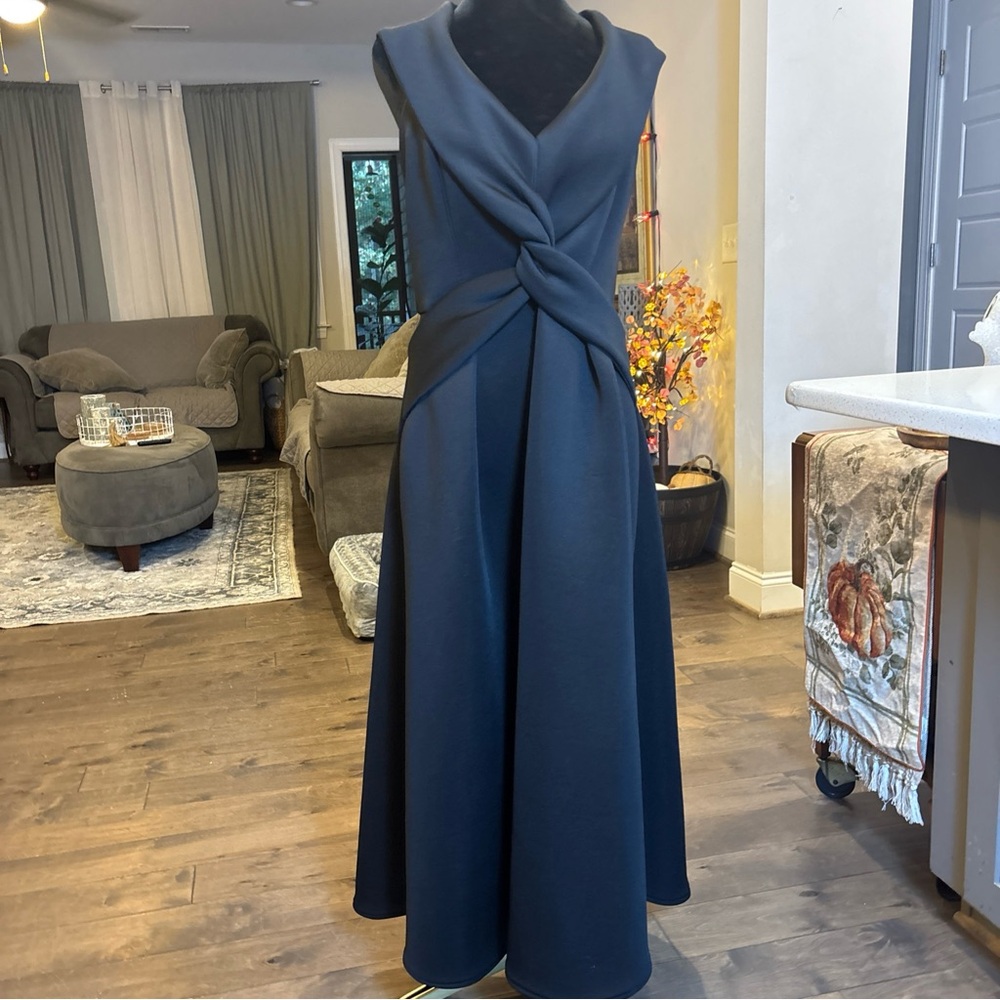 ASOS Navy Twist-Front Maxi Dress
